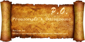 Proszonyák Odisszeusz névjegykártya
